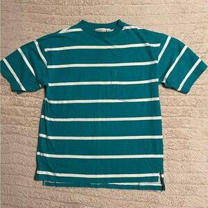 Van Heusen Teal and White Striped Tee